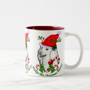 Poodle Christmas Gifts Two-Tone Coffee Mug