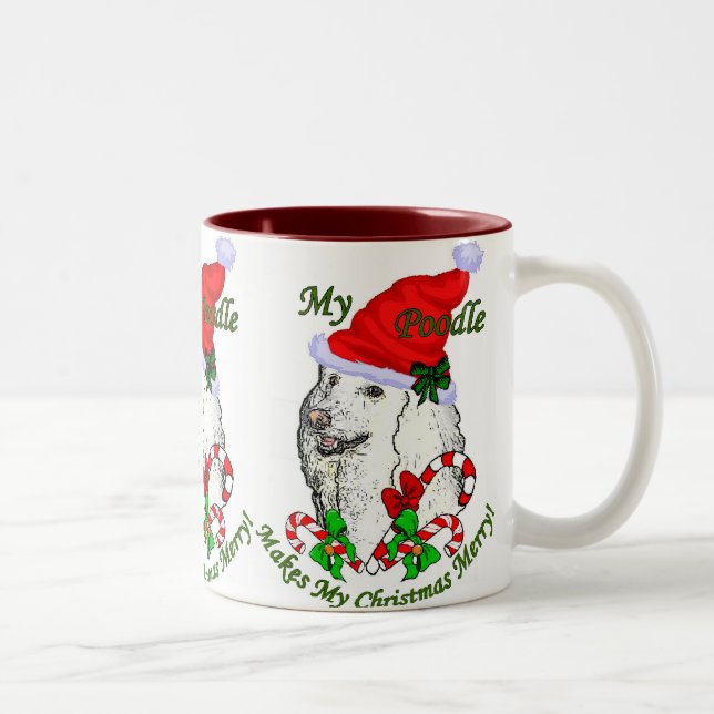 Poodle Christmas Gifts Two-Tone Coffee Mug (Right)