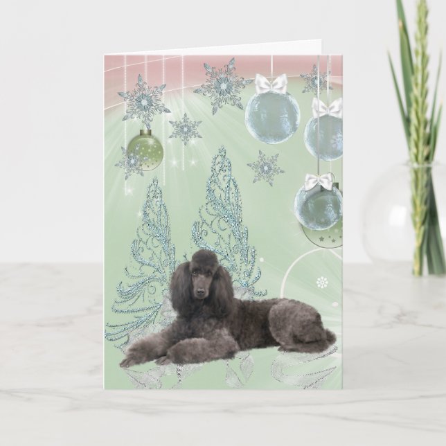 Poodle Christmas Holiday Card (Front)