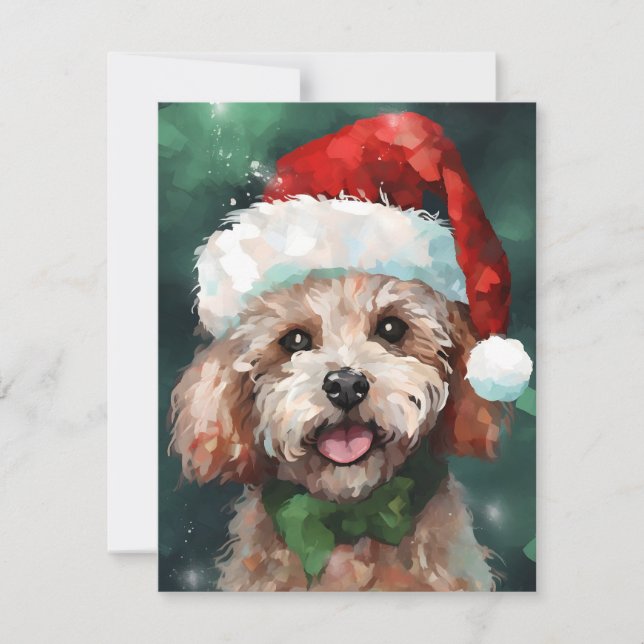 Poodle Christmas Holiday Card (Front)