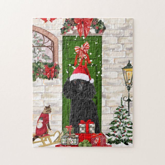 Poodle Christmas Jigsaw Puzzle (Vertical)