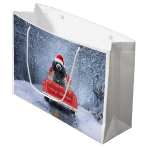 Poodle Christmas Large Gift Bag