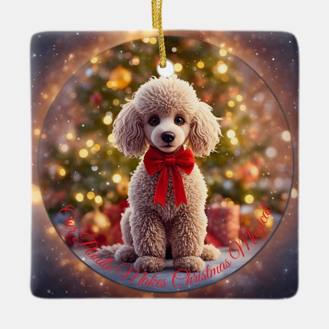 Poodle Christmas Ornament (Front)