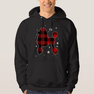 Poodle Christmas Pajama Dog Buffalo Plaid Xmas Hoodie