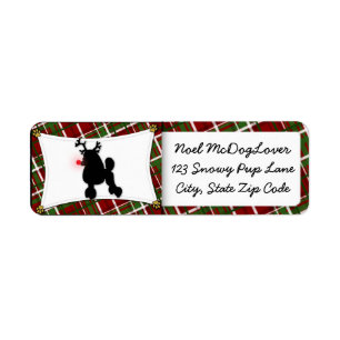 Poodle Christmas Return Address Label