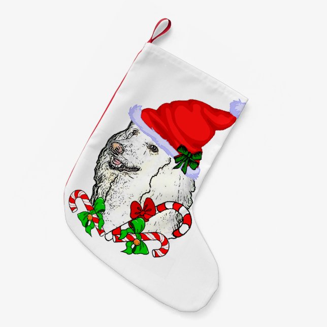 Poodle Christmas Small Christmas Stocking (Front (Hanging))