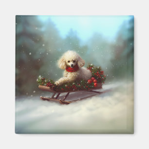 Poodle Christmas snow winter Magnet