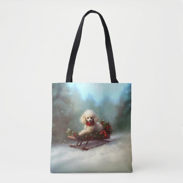 Poodle Christmas snow winter  Tote Bag (Front)