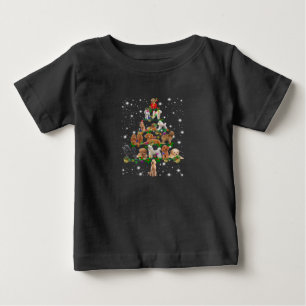 Poodle Christmas Tree Covered By Flashlight Baby T-Shirt