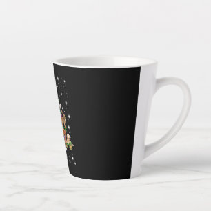 Poodle Christmas Tree Covered By Flashlight Latte Mug