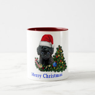 Poodle Christmas Two-Tone Coffee Mug