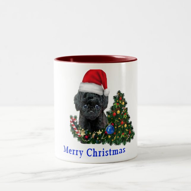 Poodle Christmas   Two-Tone Coffee Mug (Center)