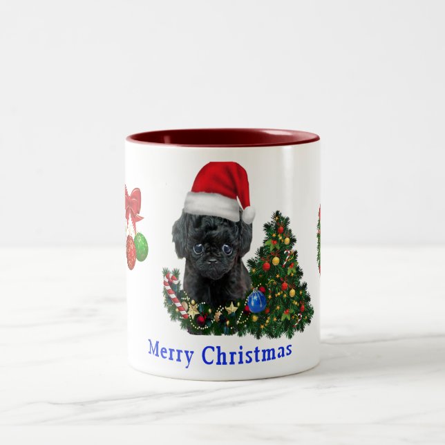 Poodle Christmas   Two-Tone Coffee Mug (Center)