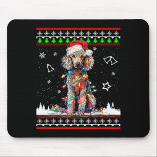 Poodle Christmas Ugly Sweater Funny Dog Xmas Mouse Pad