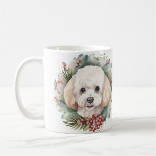 Poodle Christmas Wreath Festive Pup  Coffee Mug