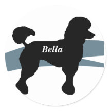 Poodle Circular Sticker