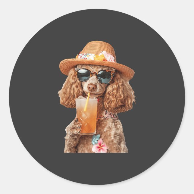 Poodle Classic Round Sticker (Front)