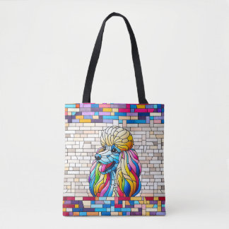 Poodle - Colourful Mosaic art Tote Bag