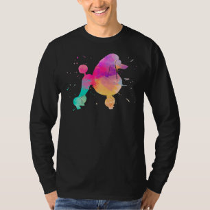 Poodle Continental Clip Watercolor Paint Splat T-Shirt