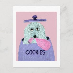 Poodle Cookie Thief  Invitation Postcard