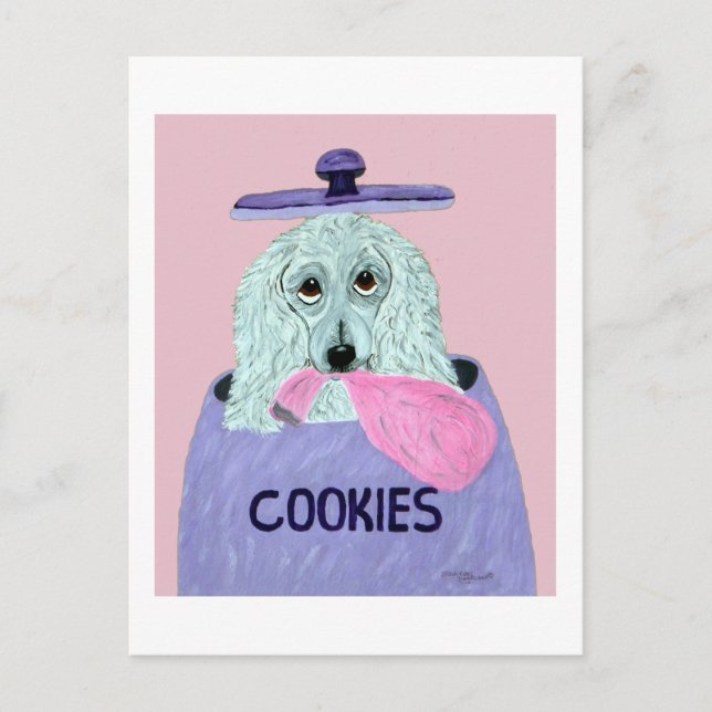 Poodle Cookie Thief  Invitation Postcard (Front)