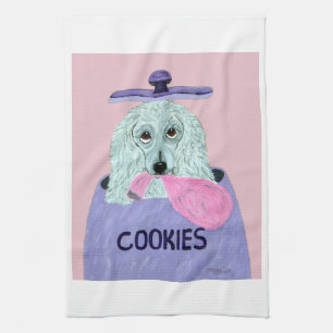 Poodle Cookie Thief Tea Towel