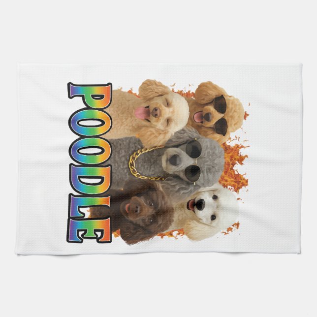Poodle Copy Tea Towel (Horizontal)