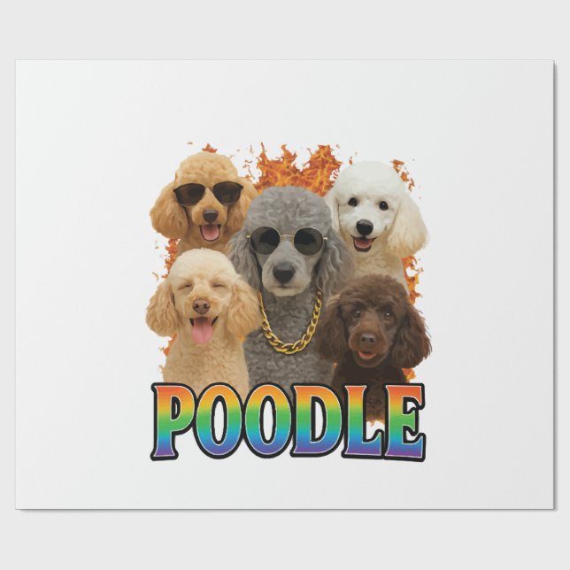 Poodle Copy Wrapping Paper (Flat)