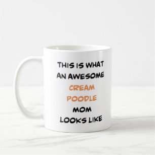 poodle, cream, mum, awesome coffee mug