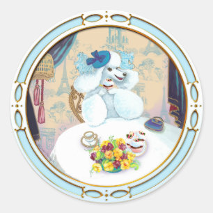 Poodle Cupcake Tea Party Classic Round Sticker
