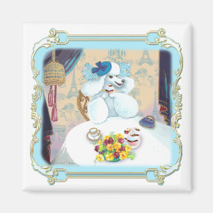 Poodle Cupcake Tea Party Magnet