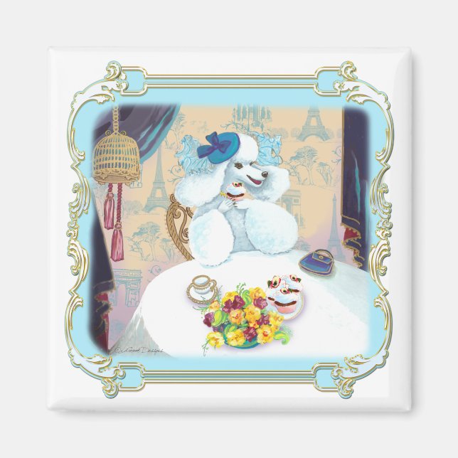 Poodle Cupcake Tea Party Magnet (Front)