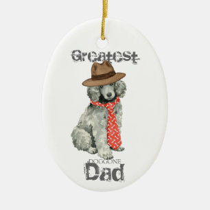 Poodle Dad Ceramic Ornament