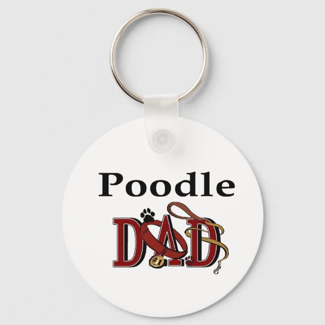 Poodle Dad Gifts Key Ring (Front)