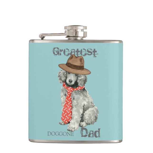 Poodle Dad Hip Flask (Front)