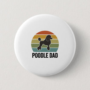 Poodle Dad Vintage Sunset Dog Lover Design_1 6 Cm Round Badge