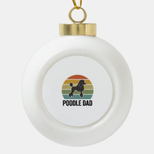 Poodle Dad Vintage Sunset Dog Lover Design_1 Ceramic Ball Christmas Ornament