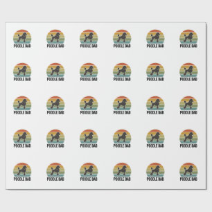 Poodle Dad Vintage Sunset Dog Lover Design_1 Wrapping Paper