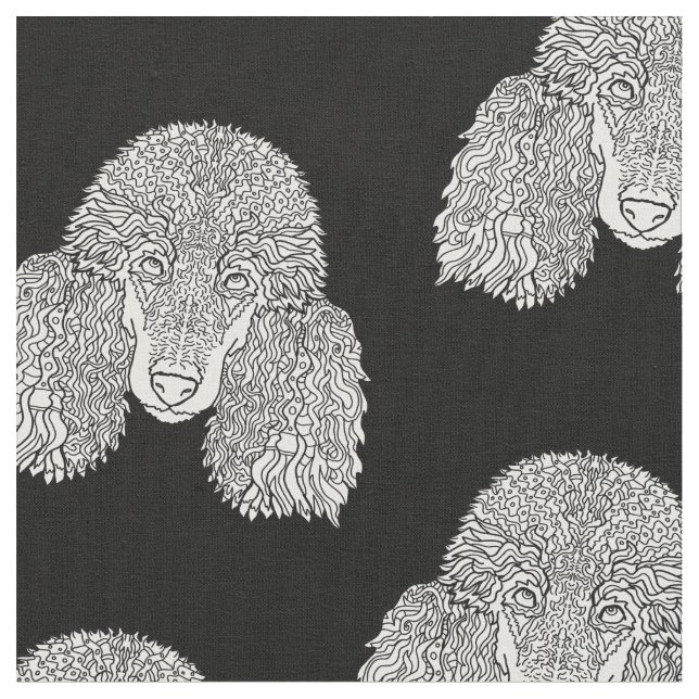 Poodle - Detailed Dogs Fabric (Close Up)