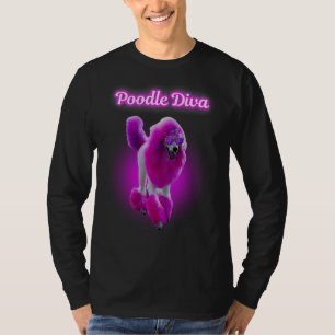 Poodle Diva Pink Hair Sunglasses T-Shirt