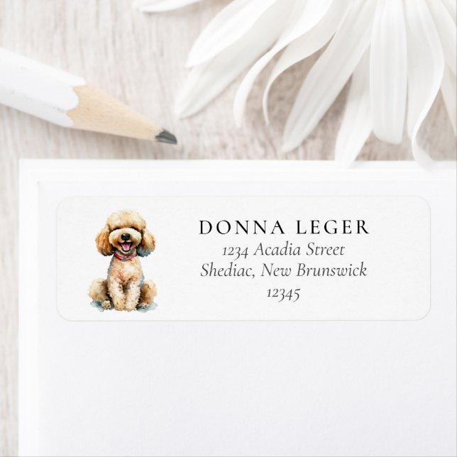 Poodle Dog Address Return Address Label (Insitu)