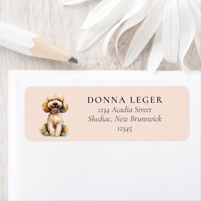 Poodle Dog Address Return Address Label (Insitu)