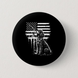 Poodle dog american flag usa 4th of july dog lover 6 cm round badge