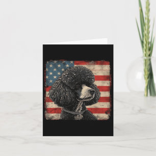 Poodle Dog American Patriot Independence Day Men B Card