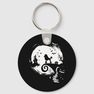 Poodle Dog And Moon Halloween Costume Dog Lover Fu Key Ring