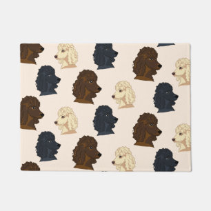 Poodle dog animal pattern beige pet cute puppy doormat