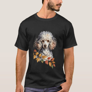 Poodle Dog Autumn Leaves Lovers Men Women T-Shirt