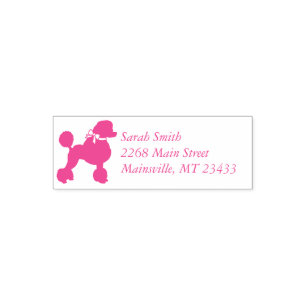 Poodle Dog Baby Shower Puppy Pink Girl Self-inking Stamp