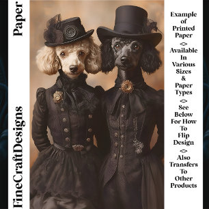 Poodle Dog Black Victorian Outfit CP4 Craft Paper