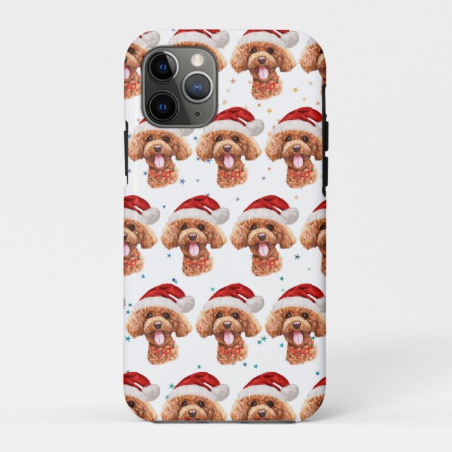 Poodle Dog Breed Christmas Stars Case-Mate iPhone Case (Back)